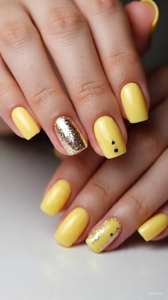 Minimal-Butter-Yellow-Metallic-Dot
