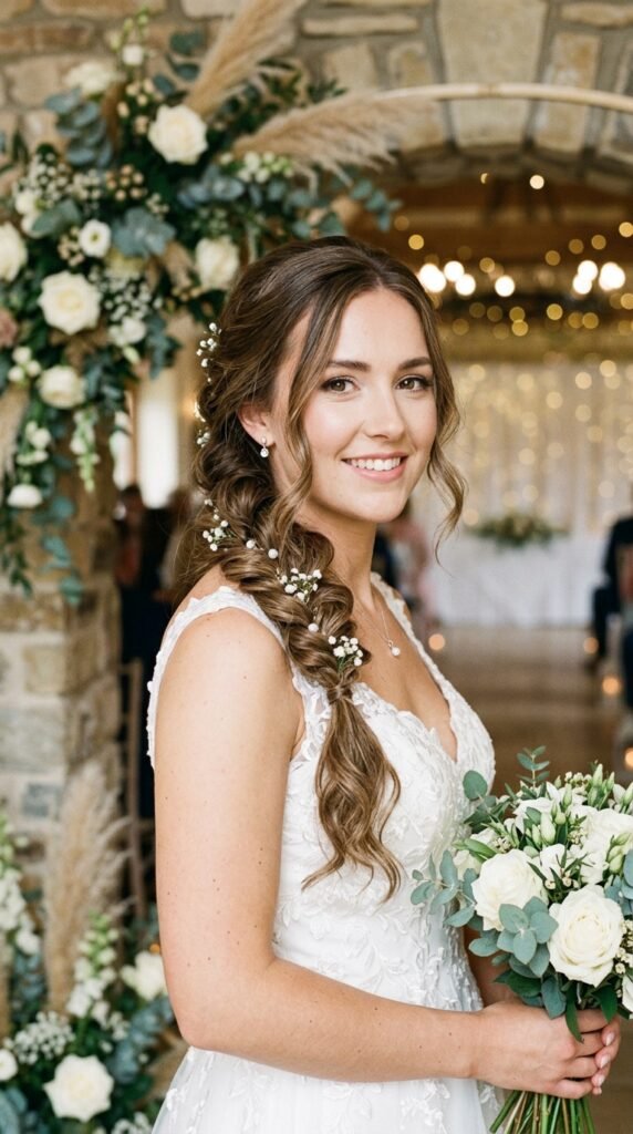 Romantic Side Braid with Soft Waves