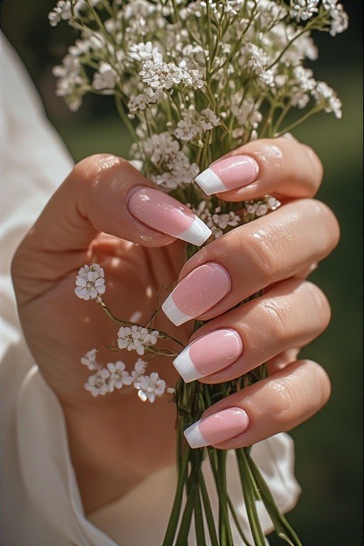 . Milky Glazed Donut Nails