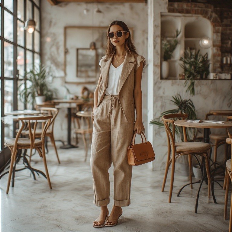 Beige-Vest-and-Pants-Quiet-Luxury-Linen-Outfit.