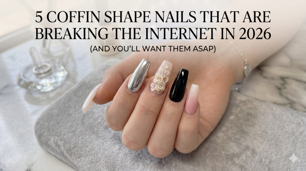 5 Coffin Shape Nails Art
