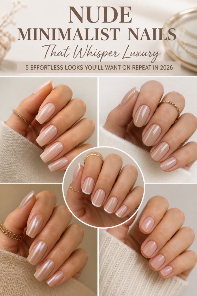 5 Minimalist nude nail art