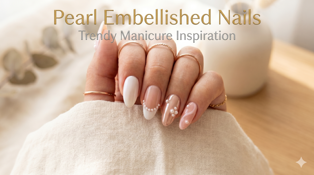 5 Pearl Embellished Nails Art