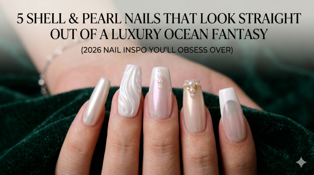 5 Shell Pearl Nails Art