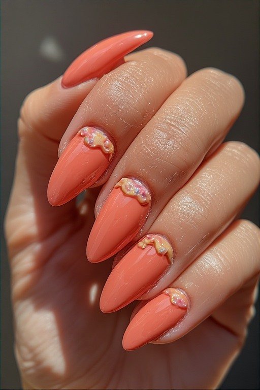 _Peachy_Coral_Glazed_Nails_