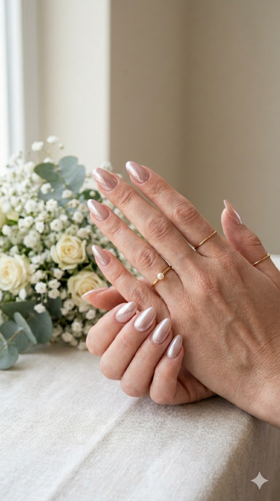 6.-Champagne-Chrome-Nails. 
