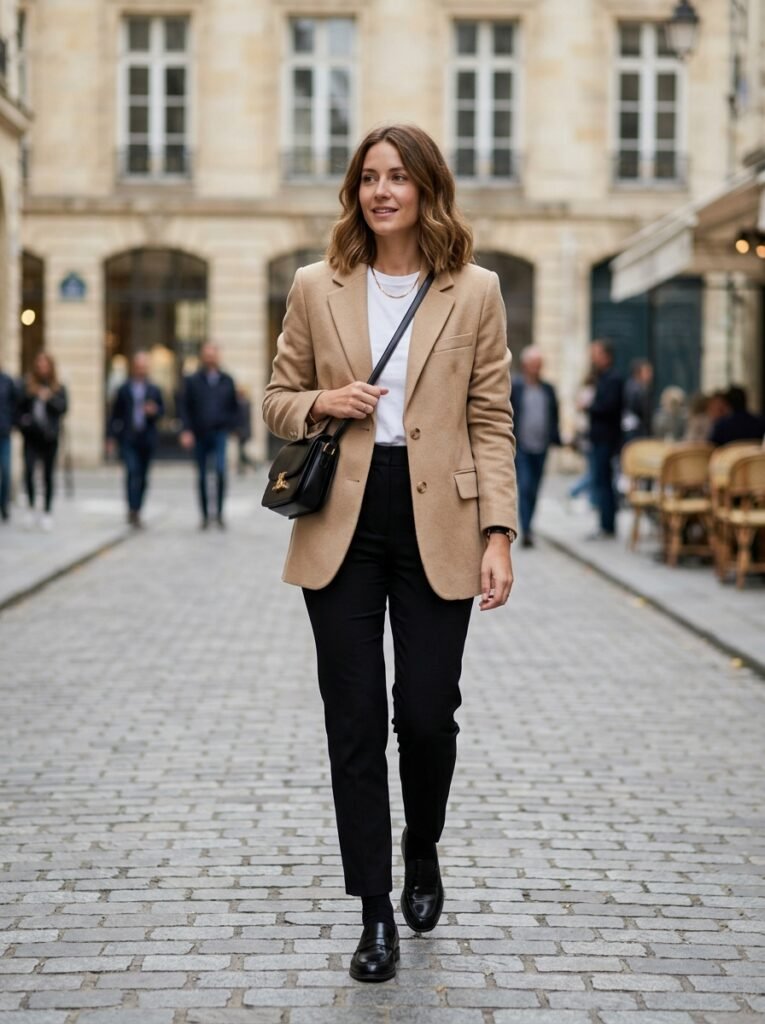 Beige-Blazer-With-Black-Pants.