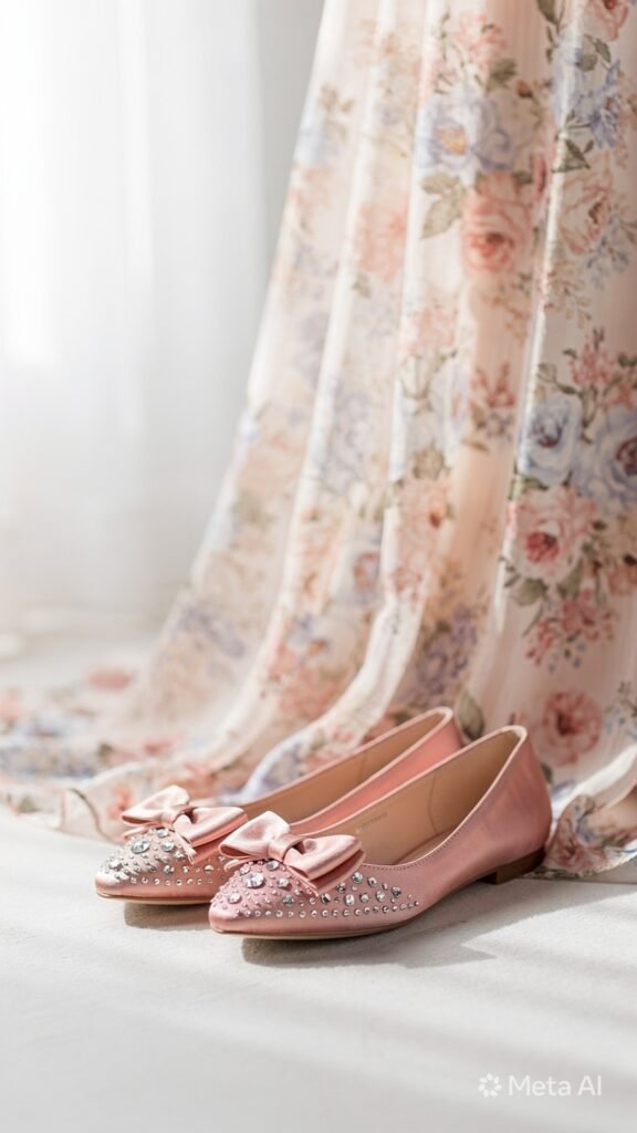 Bow-Rhinestone-Ballet-Flats. 