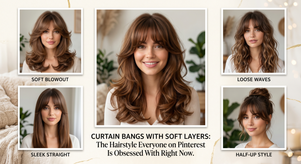 Curtain Bangs with Soft Layers hairstyle