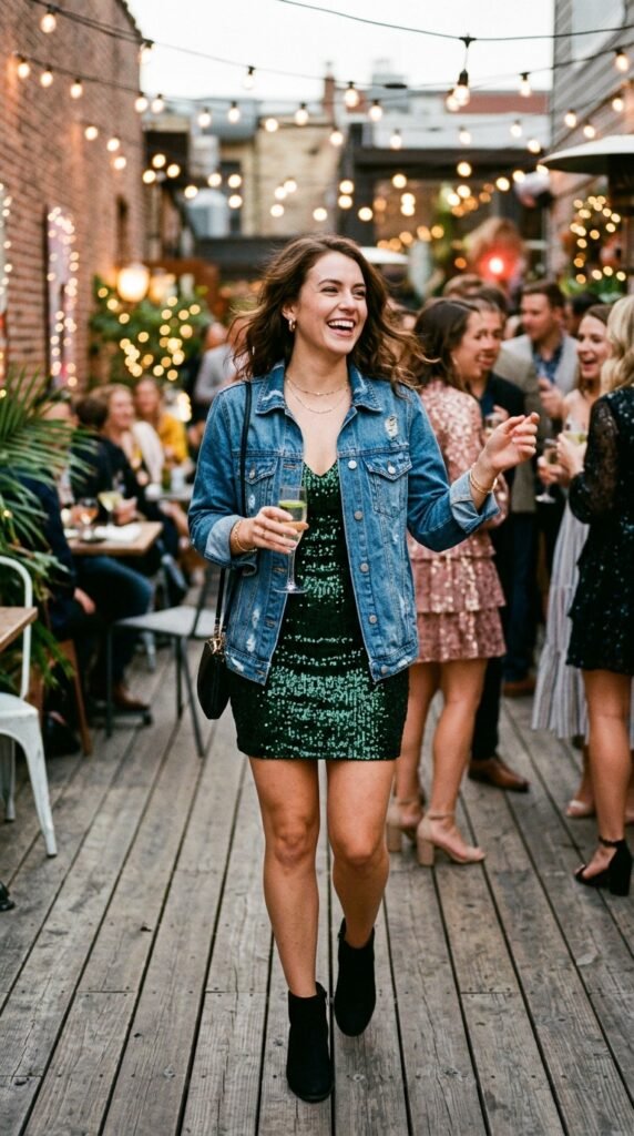 Denim-Jacket-With-Party-Dress.