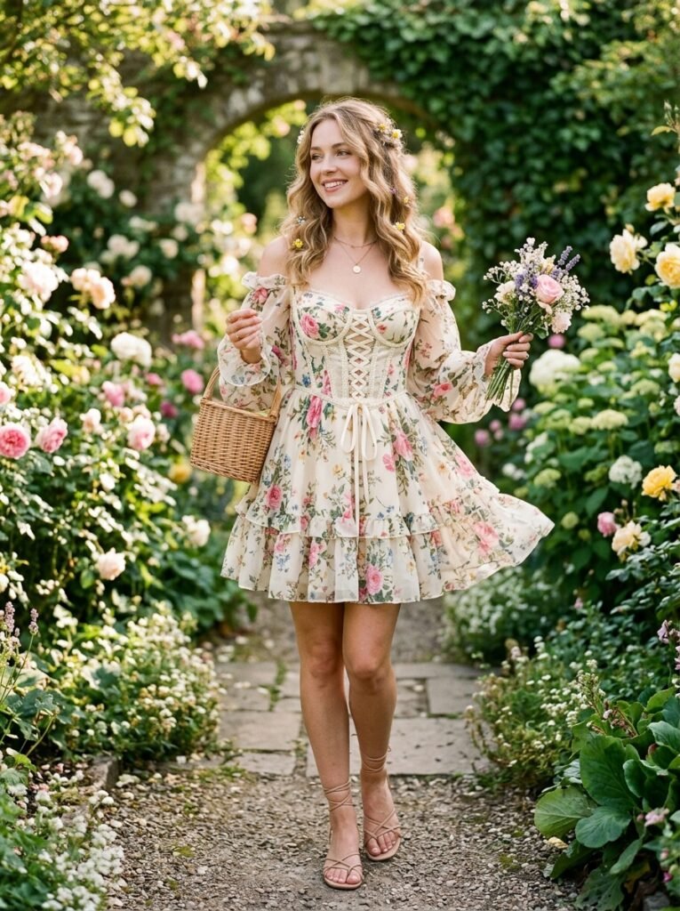 Floral Corset Mini Dress for a Romantic Look