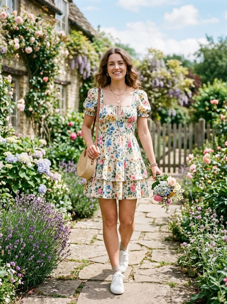 Floral-Mini-Dress-Outfit. 
