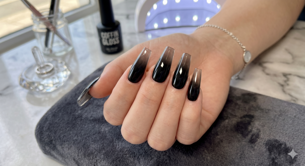 Ombre Coffin Nails Art