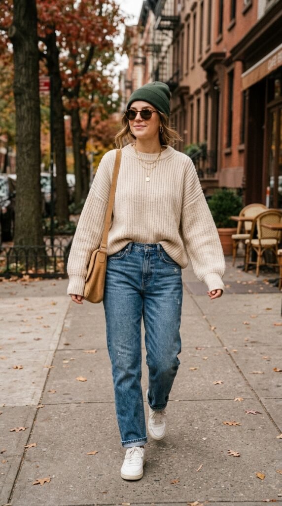 Oversized-Sweater-and-Denim-Look. 