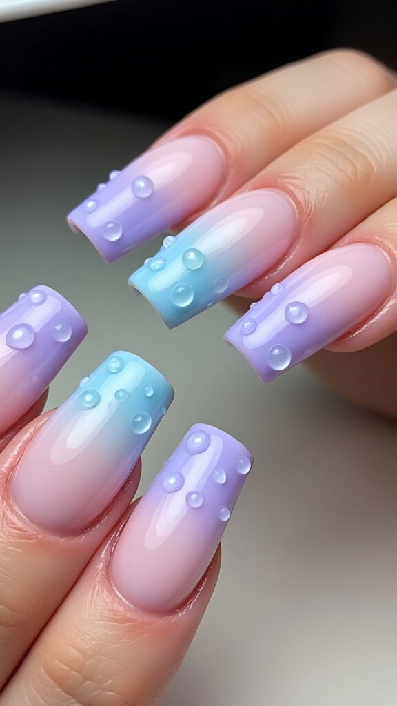Pastel Jelly Bubble Nails Art