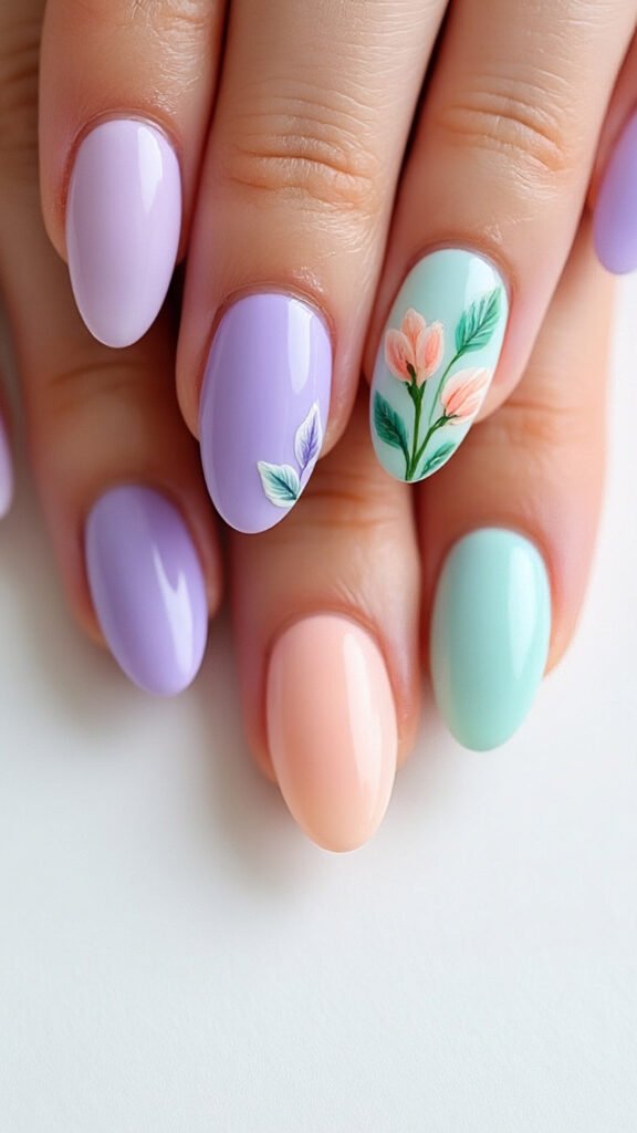 
Pastels Petals Mix and Match Nail Art