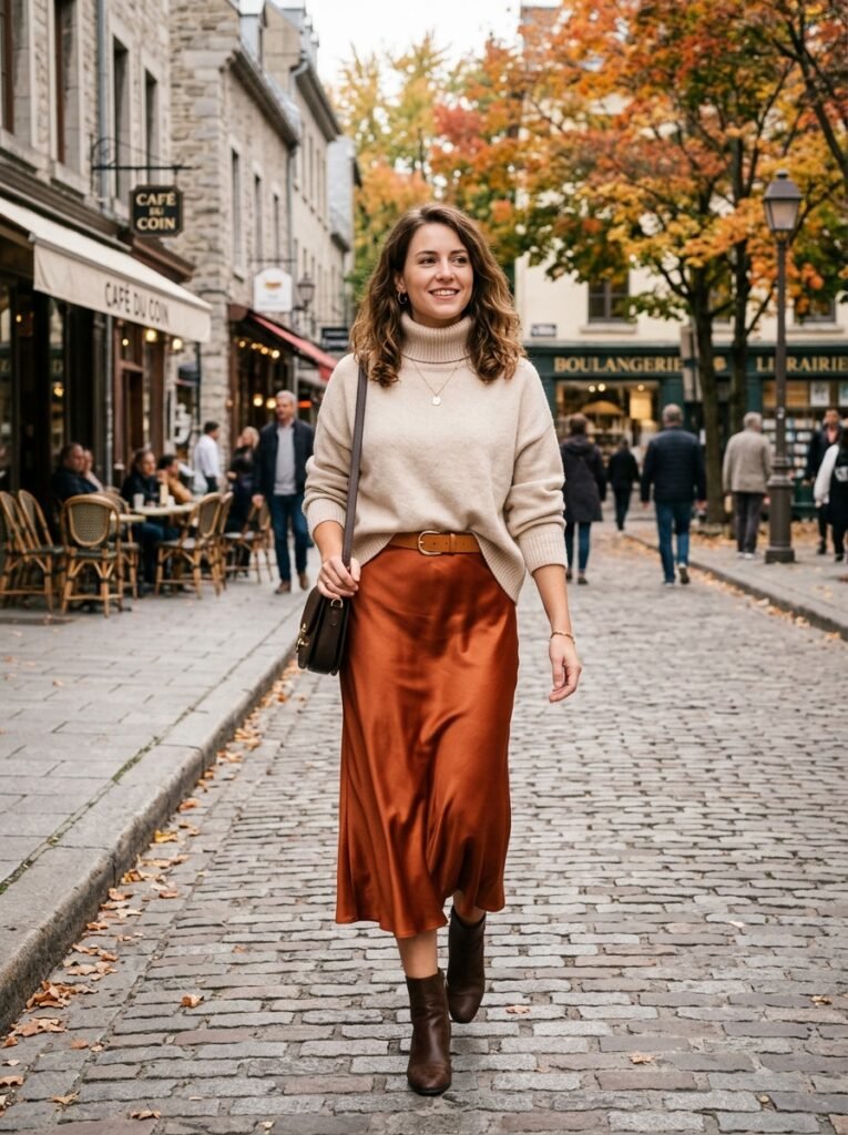 Satin-Skirt-With-Sweater.