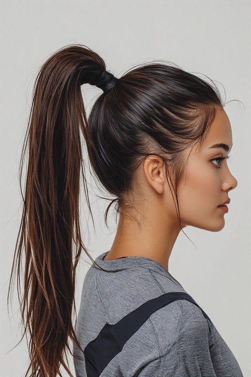 Sleek High Ponytail Sporty Hairstyle