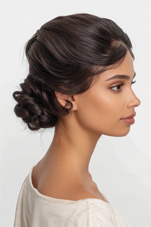 Sleek Low Bun Natural Hairstyle