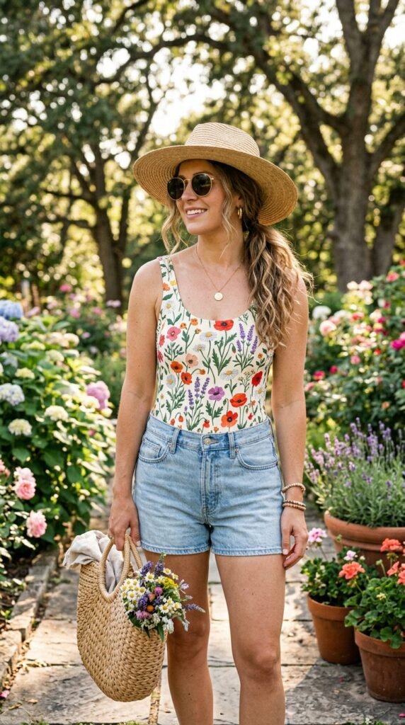Sleeveless-Garden-Print-One-Piece.
