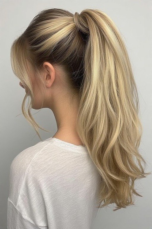 Soft Beach Ponytail with Gloss hairstyle