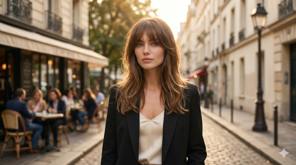Soft Curtain Layers with Wispy Bangs 