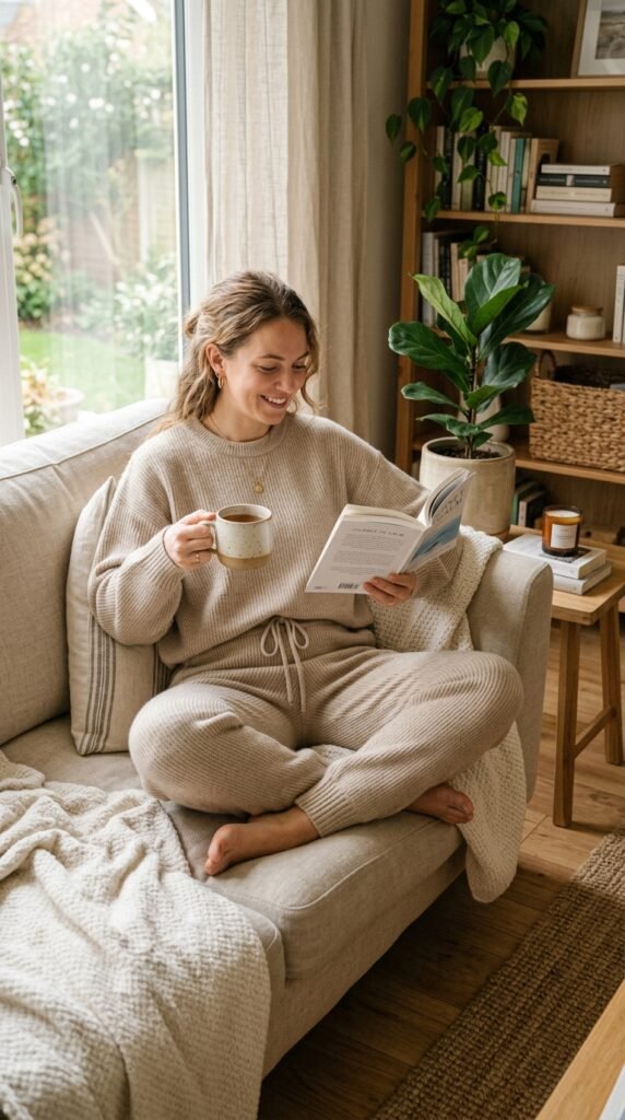 Soft-Neutral-Knit-Lounge-Set. 