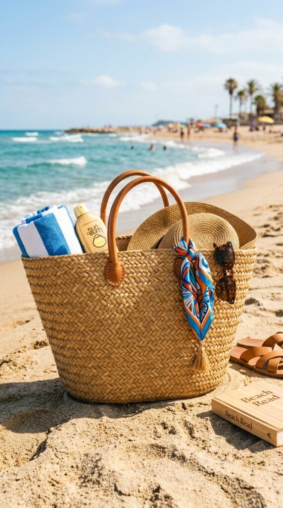 Straw-Woven-Summer-Tote. 