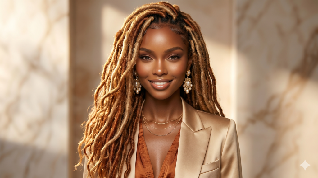 Sun-Kissed Honey Blonde & Copper Locs