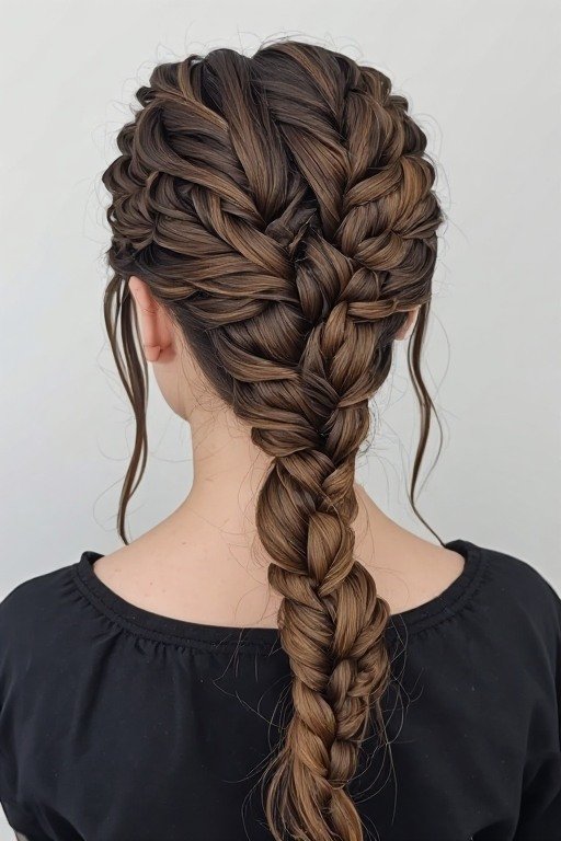 Textured Braided Ponytail Hairstyle