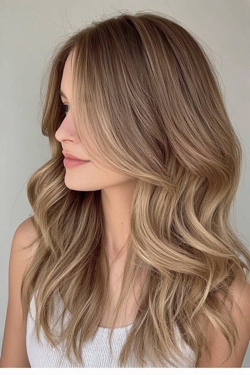 The Bronde Balayage + Long Tapered Layers Hairstyle