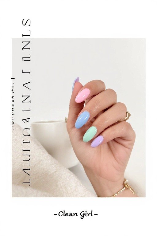 The Clean Girl Solid Pastel Nail Art