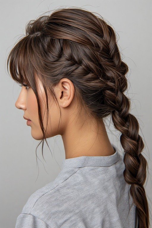 The Slicked Front Braided Ponytail Hairstyle