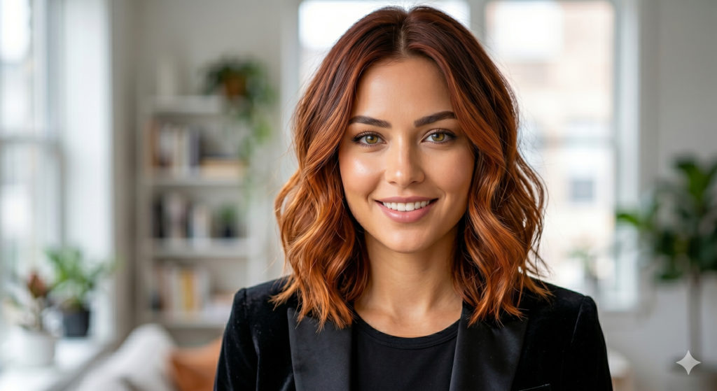 Warm Mahogany Roots and Bright Copper Ends