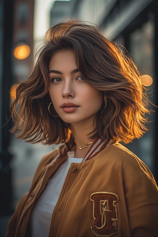 Wavy Varsity Bob with Volume
