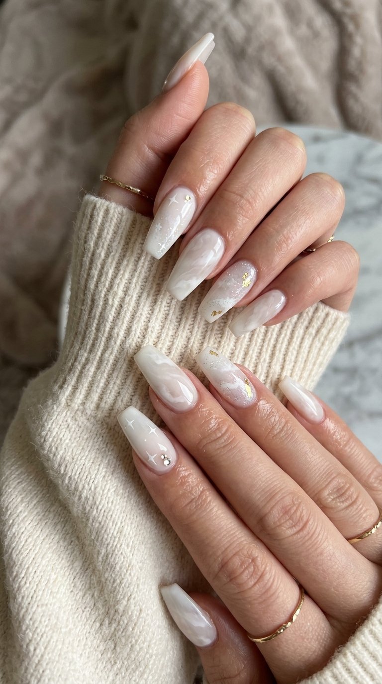 5 Cloud White Milky Nails Ideas That Look Soft and Luxury