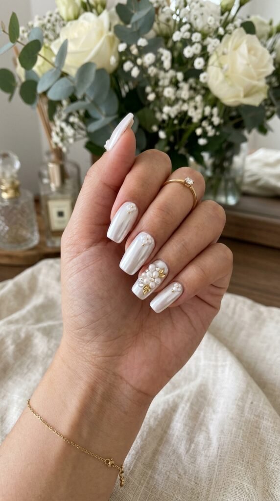 5 Milky Pearl Flower Nails for Summer 2026 That Look Soft and Luxury