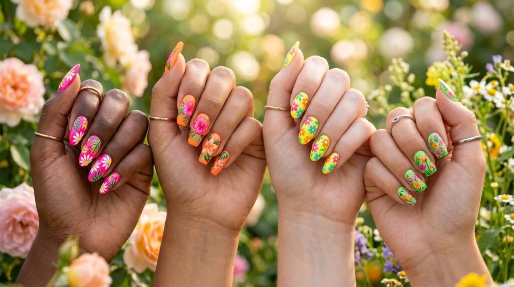 5 Neon Floral Garden Nails That Brighten Every Summer Look