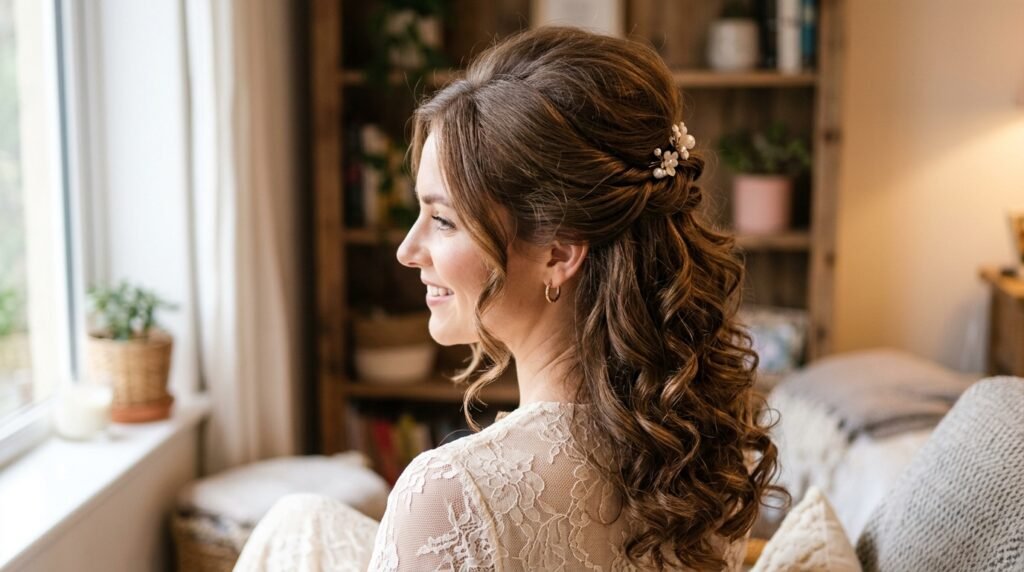 5 Romantic Half-Up Curls Hairstyles That Look Soft and Elegant