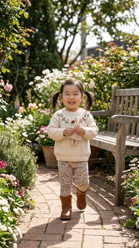 Baby Girl Outfit: Sweater and Leggings
