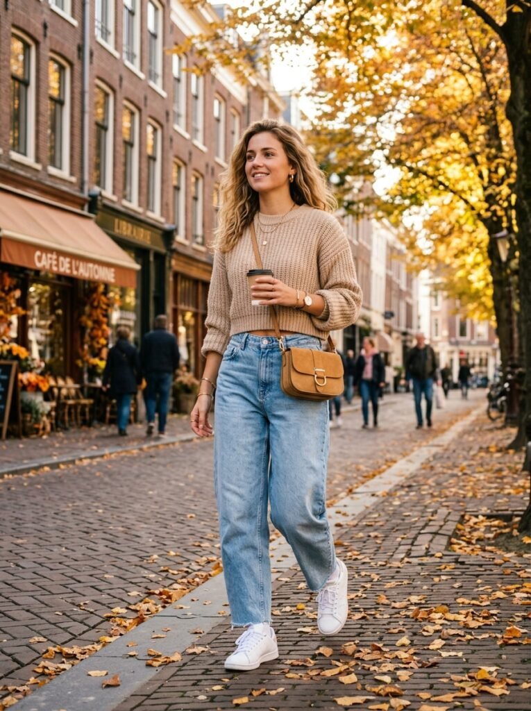 Baggy Denim with a Cropped Sweater