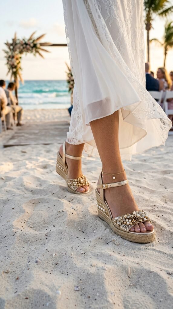 Beach-Wedding-Glitz-with-Chic-Metallic-Floral-Pearl