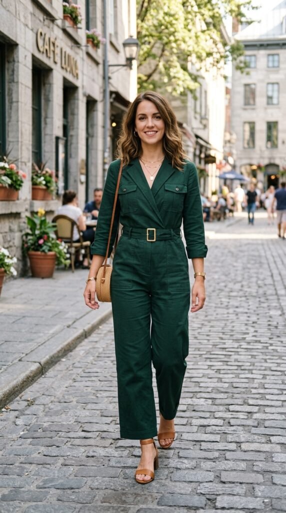 Belted-Dark-Green-Jumpsuit