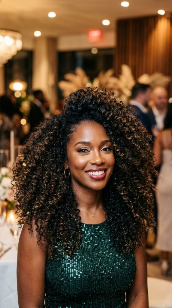 Big Volume Curly Glam Look Hairstyle