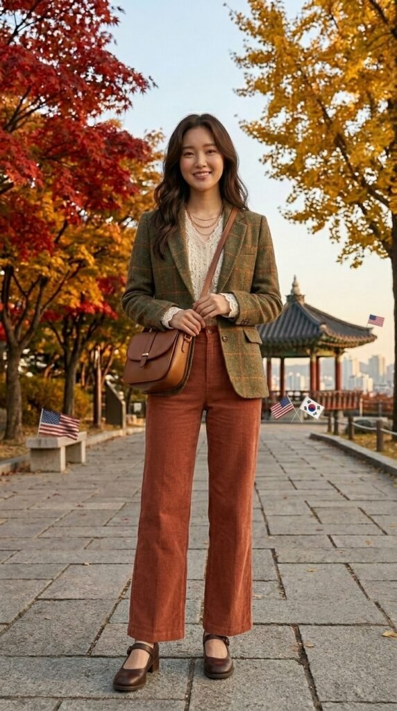 Blazer and Wide-Leg Pants Fall Outfit