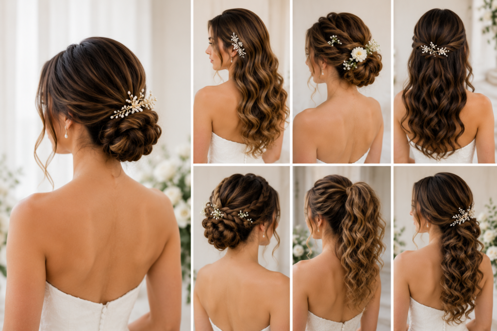 Bridal hairstyle inspiration collage