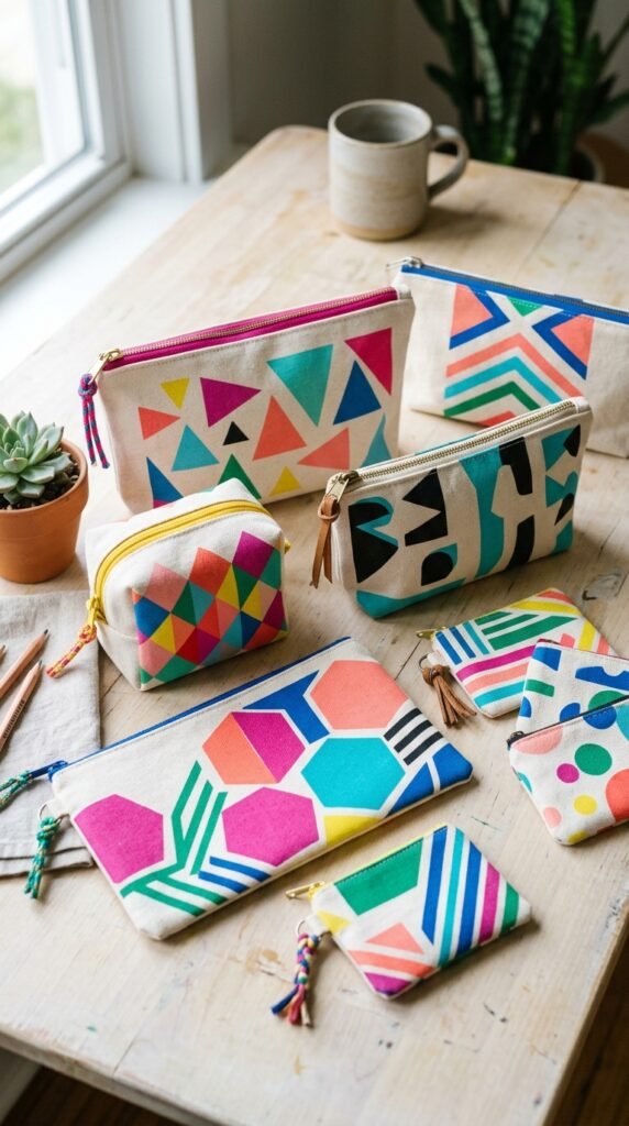 Bright-Geometric-Canvas-Pouches 