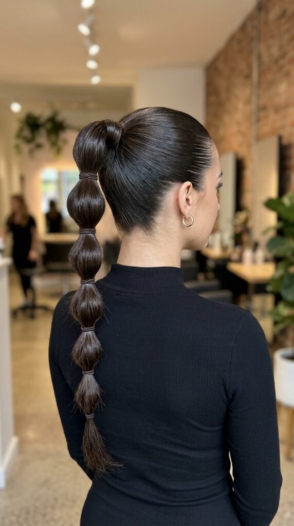 Bubble Sleek Ponytail Hairstyle