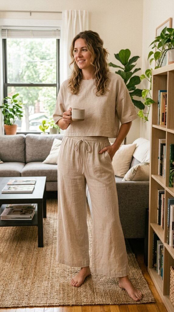 Casual-Wide-Leg-Pants-Set. 