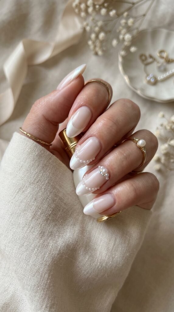 Chrome Glazed French Tips Nail Art